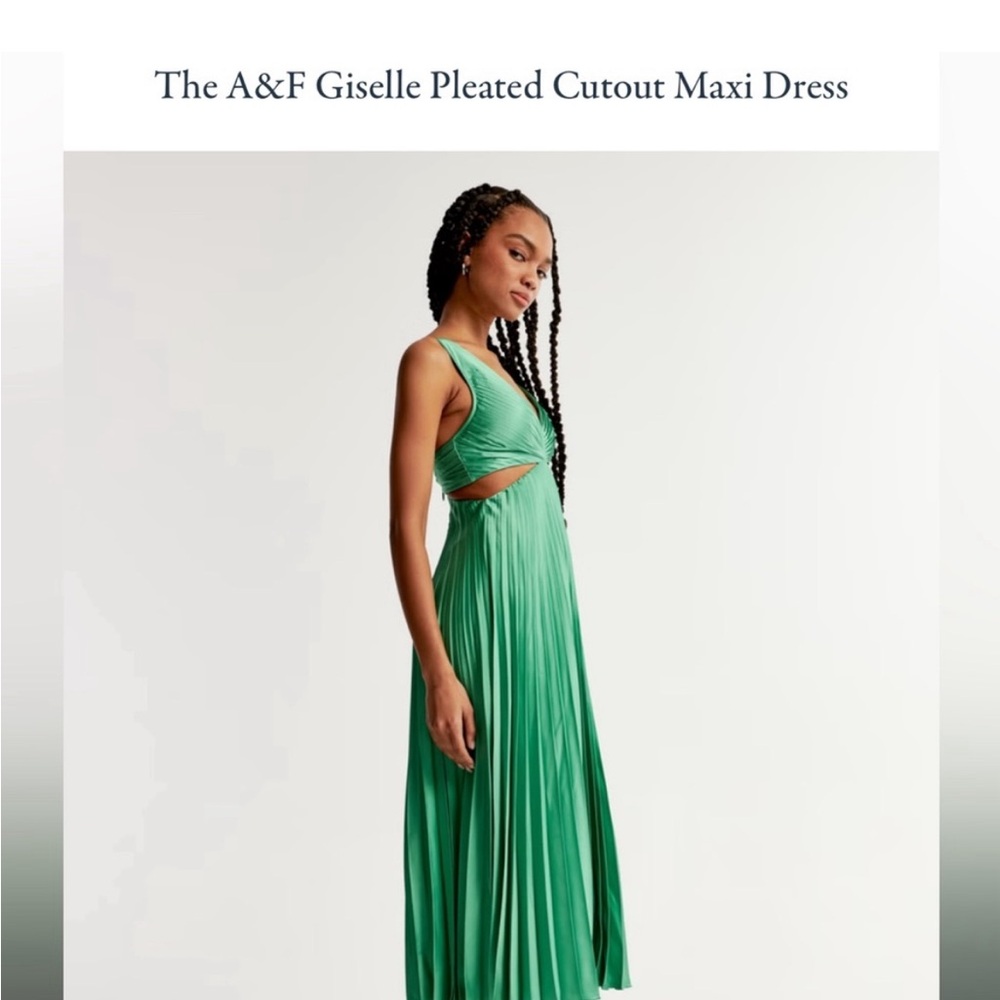 Abercrombie & Fitch Emerald Pleated Maxi Dress